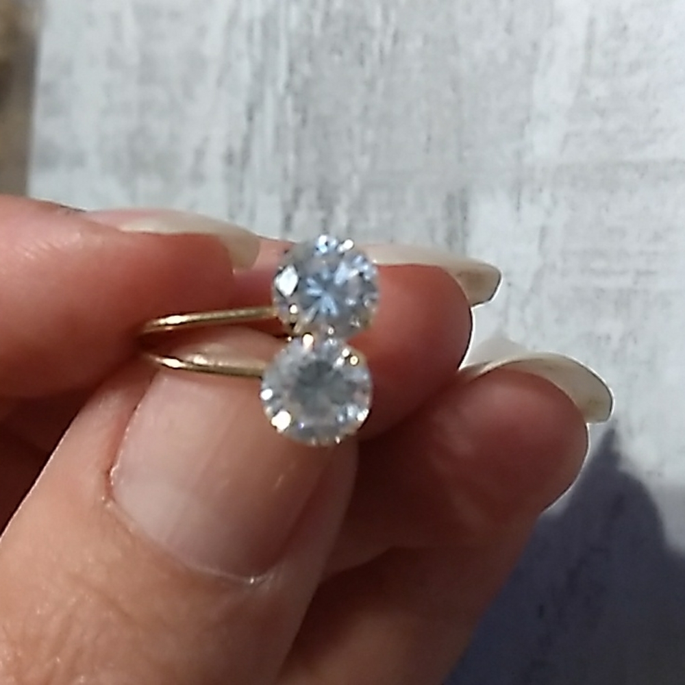 Gold Hook Clear Crystal Solitaire Drop Earrings